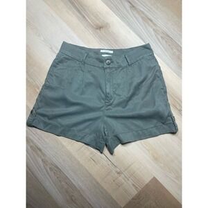 Nicole Miller Shorts Womens 10 Olive Lyocell Pleated Dress Summer Casual